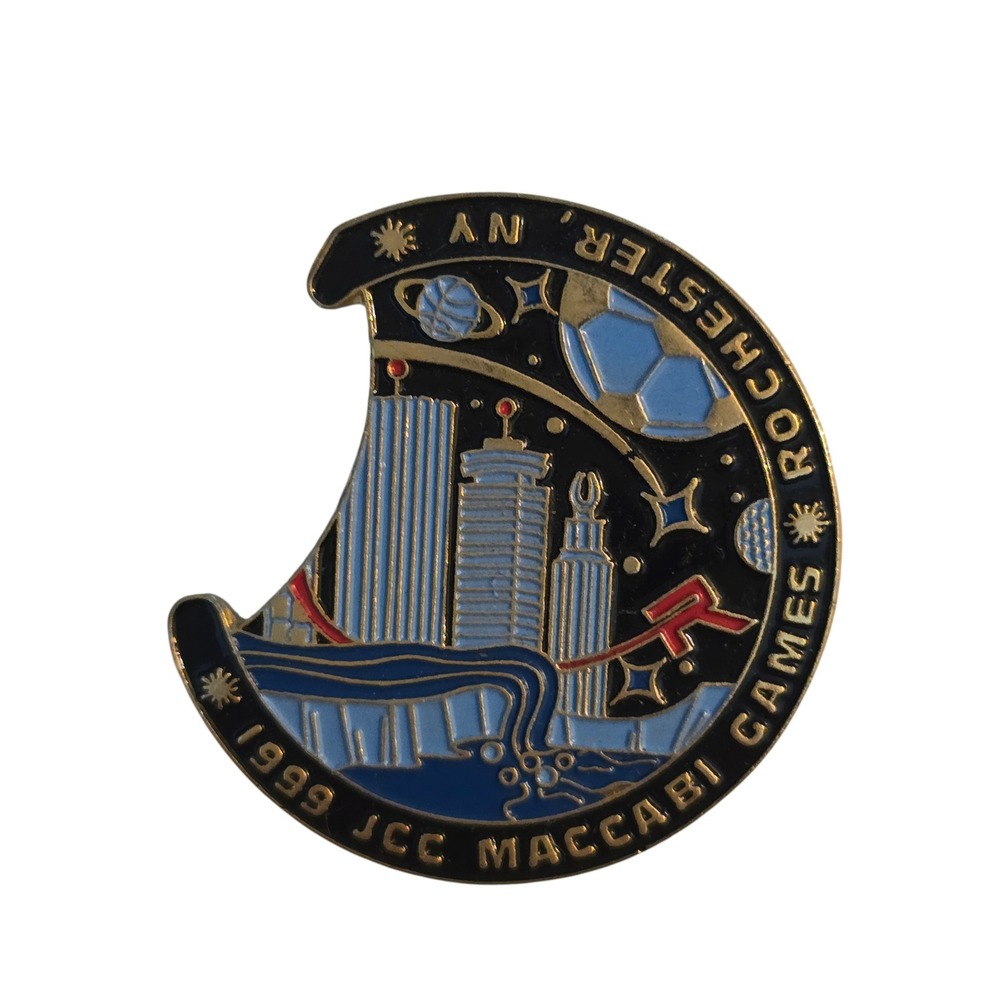 1999 JCC Maccabi Games Rochester NY Vintage‎ Enamel Lapel Pin Peter David Sports